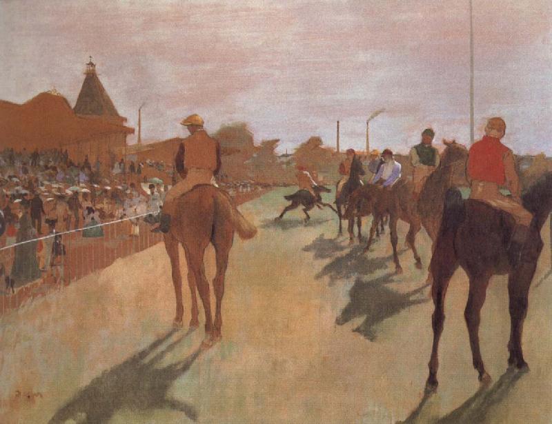 Edgar Degas Race Horses in Front of the Stand France oil painting art